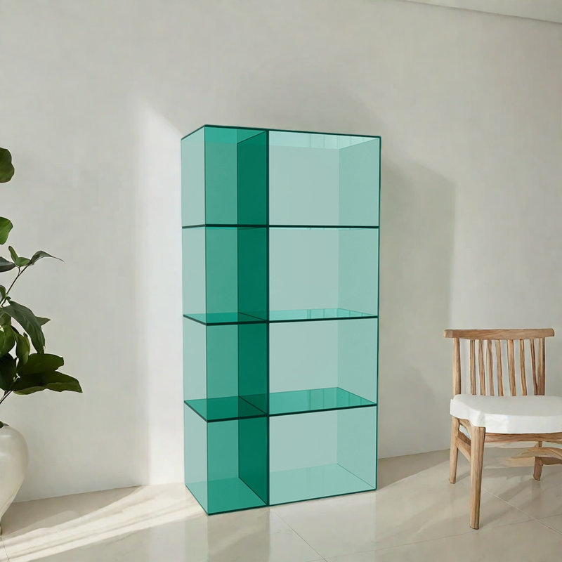 Exquisite modern bookcase, (4 Shelves) 47.2" H x 23.6" W x 9.8" D, Green