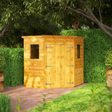 Powersheds 6 x 6ft Timber Tongue & Groove Corner Shed, Double Doors