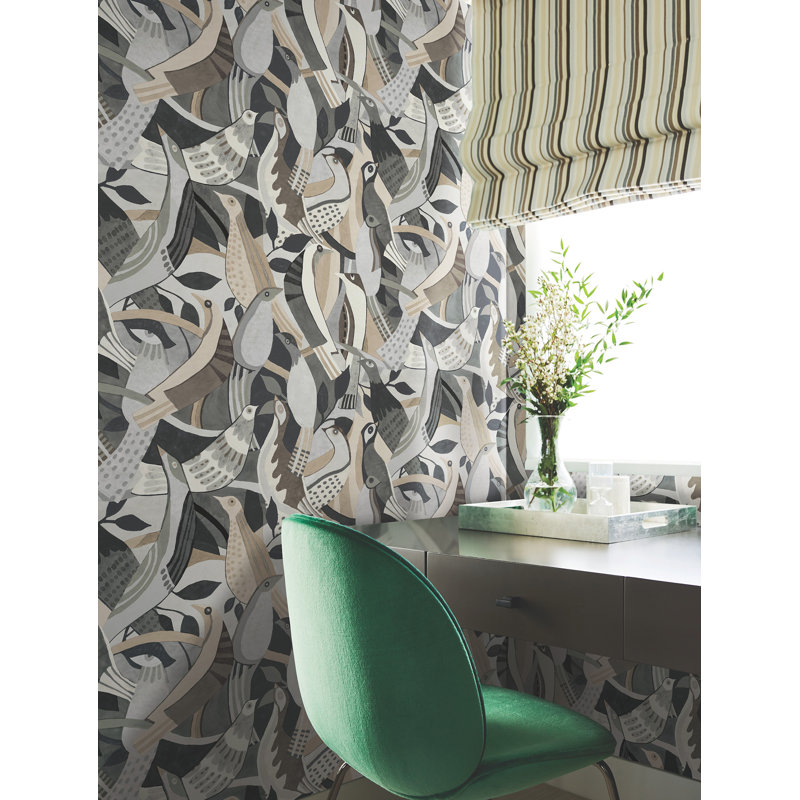 Papier peint Fauvist Flock, gris
