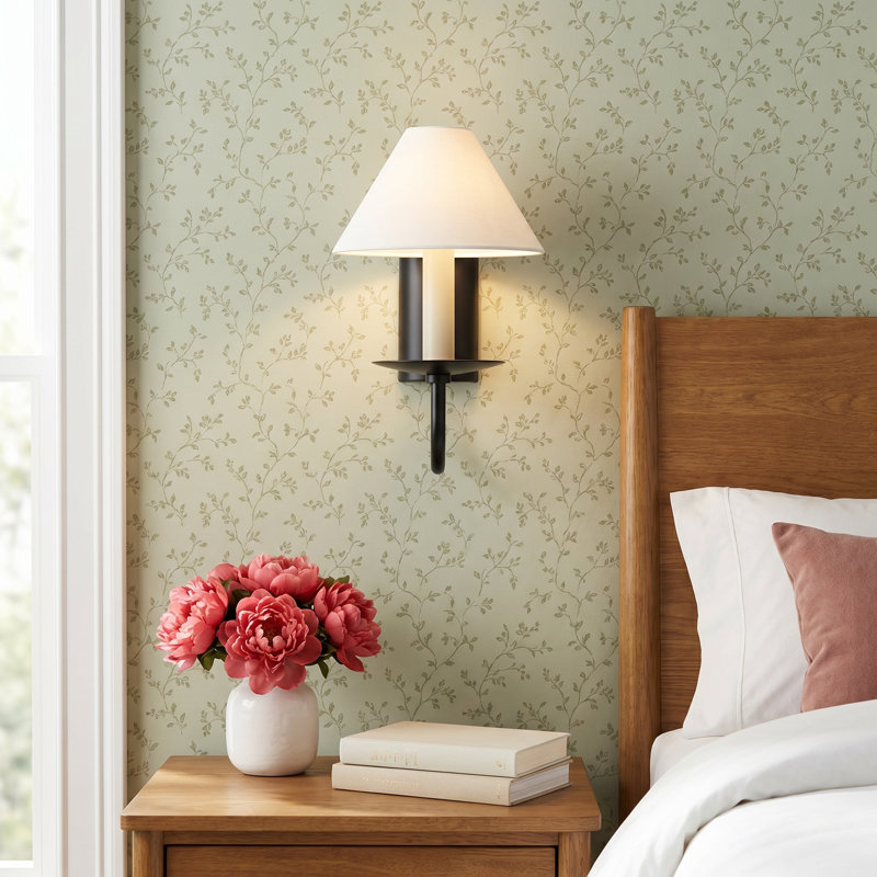 Tristan Schwarz 1 - Light Dimmable Candle Wall Light, Soft Black