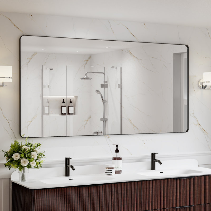 Miroir de salle de bain noir, 36 po x 72 po
