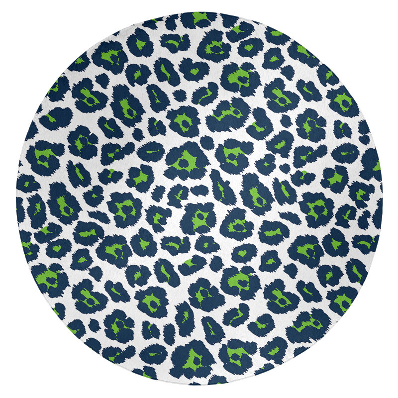 Animal Print Indoor Rug, Round 5'
