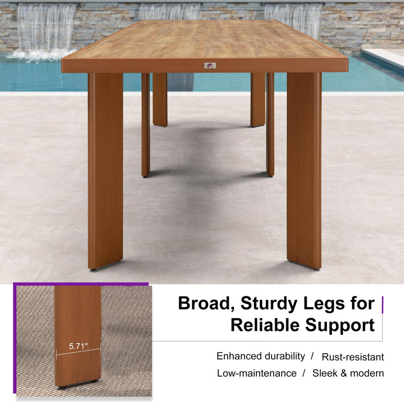 PURPLE LEAF 11 Pieces Outdoor Dining Set Patio Table And Chairs Set With Aluminum Wicker Rattan, Beige, Brown