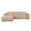 Canapé modulaire en L en cuir véritable 3 pièces beige avec 2 fauteuils inclinables et appuis-tête réglables-130816613-130816619