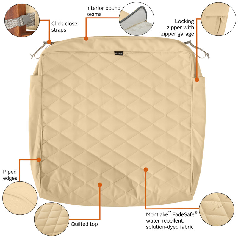 Ayvion Outdoor 3'' Bench Cushion Cover, Chamomile, 25" W x 25" D