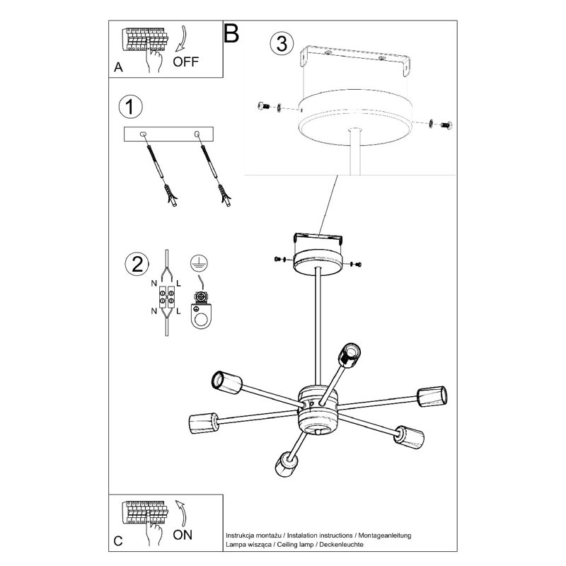 Dionne 6 - Light Sputnik Chandelier