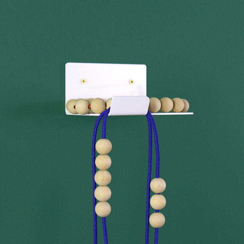 Tablette flottante en métal avec crochet, Blanc, Droite