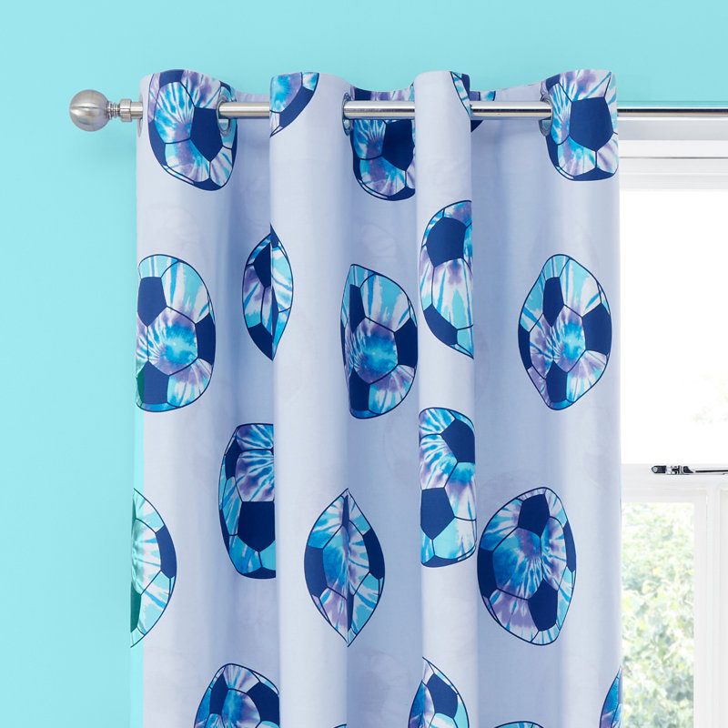Tie Dye Football Reversible Curtains