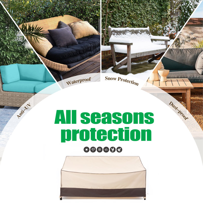 Heavy Duty Beige and Brown Waterproof Outdoor Sofa Cover