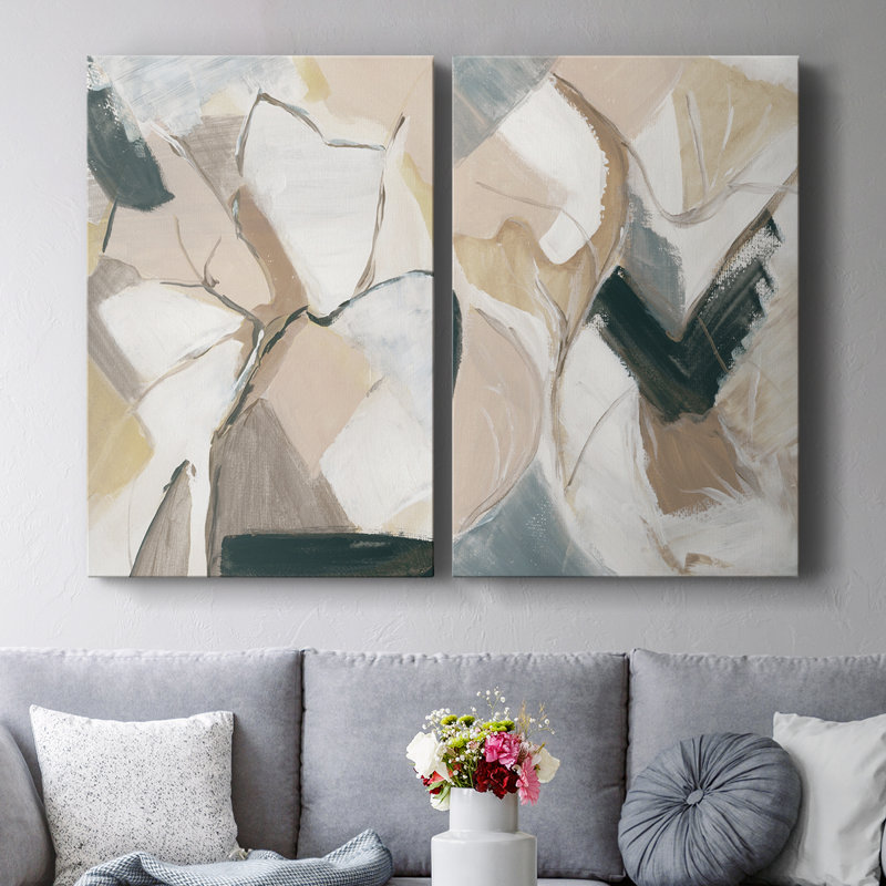Marble Lines I - Toile tendue avec châssis de qualité supérieure - Prêt à accrocher, H 36 po x l 48 po