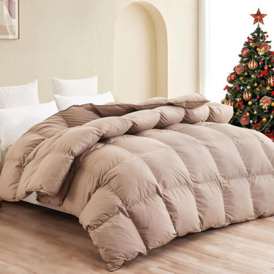 Down Comforter King Size All Season Duvet Insert With  3D Baffle Box Design Hotel Bedding Comforter