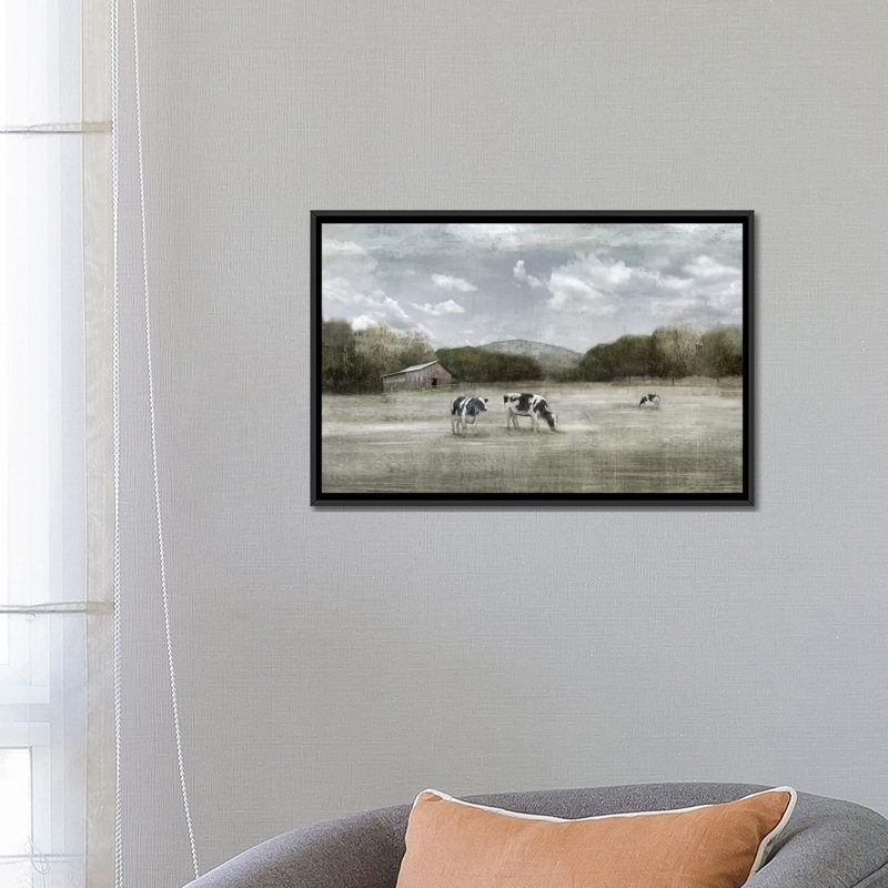 «Country Satisfaction», reproduction sur toile, H 18 po x l 26 po x P 1,5 po, Toile avec cadre noir, Pas de tapis