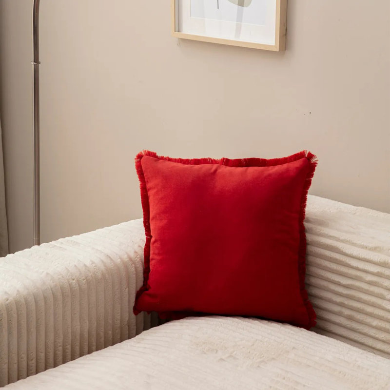 Brookmont Square Cushion Cover, Red, 2 Piece Set