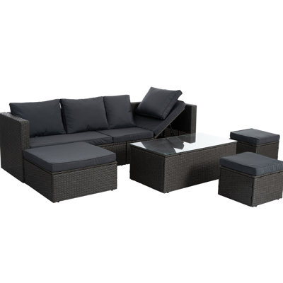 Patio 7 pièces: avec tissu microbien