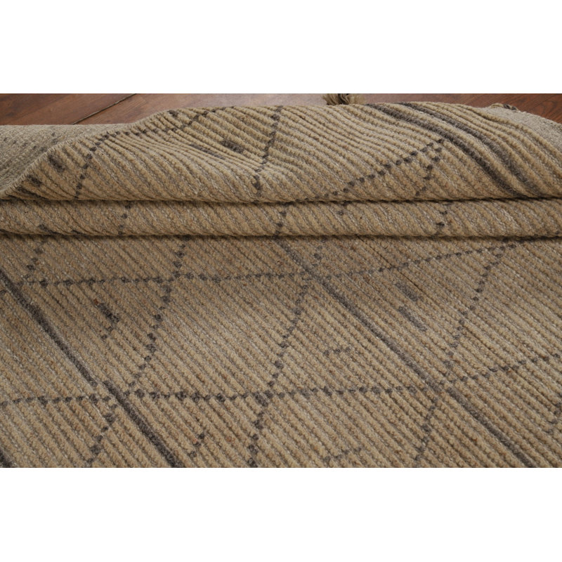 Annaleigha Hand Knotted Cotton Geometric Indoor Rug, Rectangle 4'10''x 7'10''