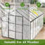 Base surélevée en polycarbonate à effet de serre et serres en aluminium robuste-115824015-115824014
