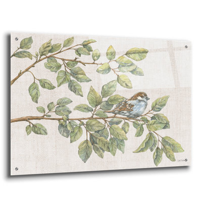 Epic Art 'Birch On A Branch 1 Linen' by Leslie Trimbach Acrylic Glass Wall Art