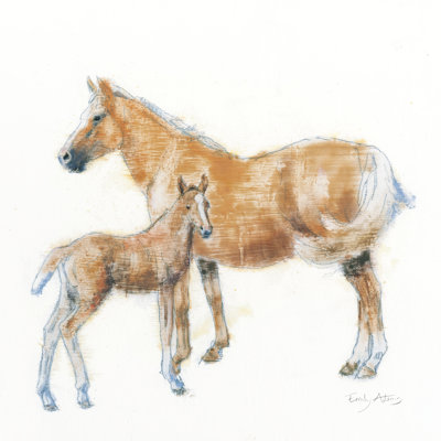" Horse And Colt " by Emily Adams Painting Print