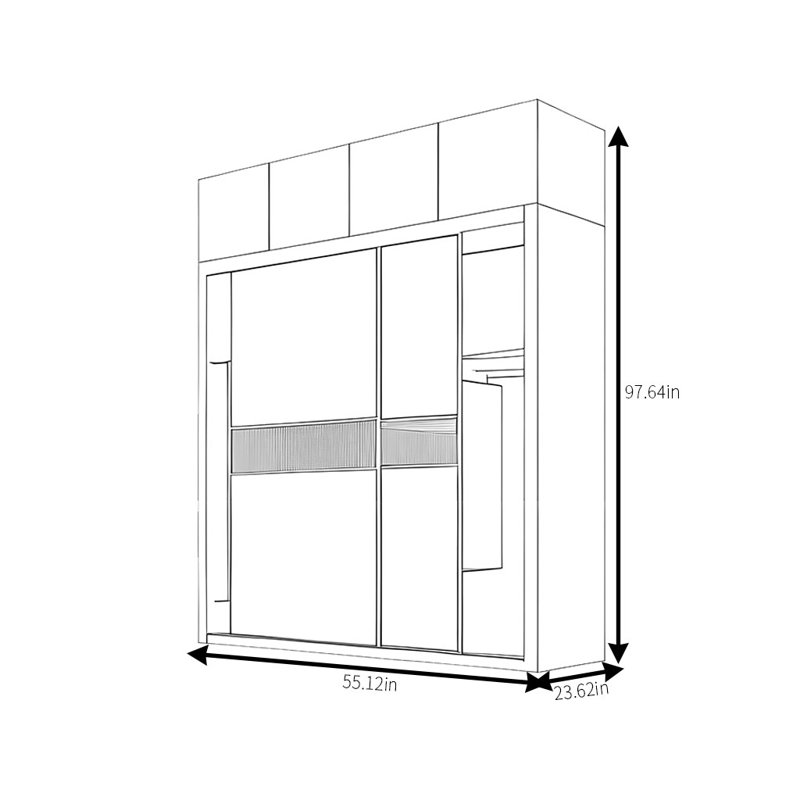 Elbridge, 98" H x 55" W x 24" D