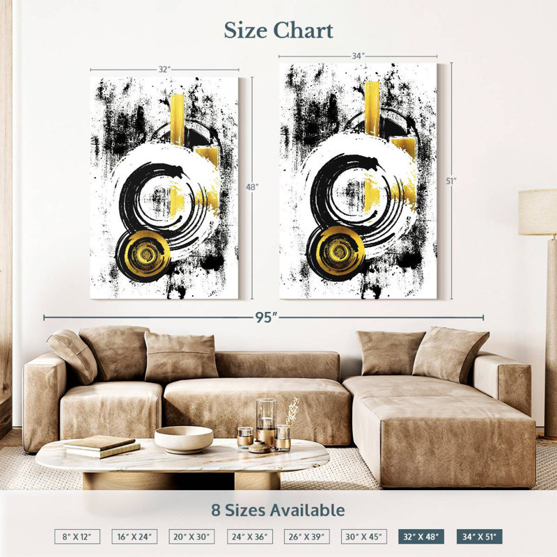 Avery Gold Abstract Painting IV, 51" H x 34" W