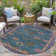 Machine Washable Indoor/Outdoor Xhevrie Teal Rug