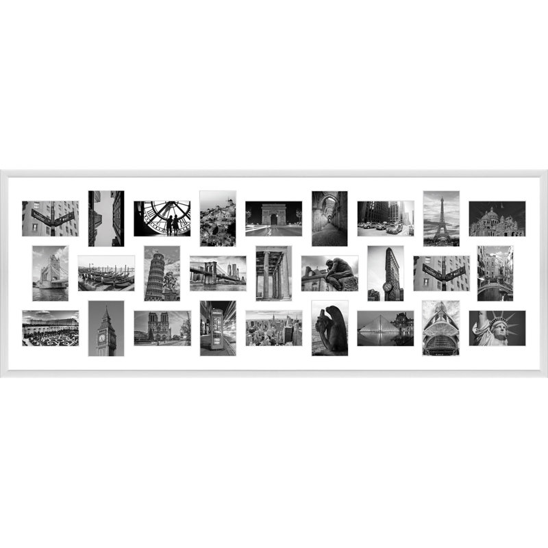 Kuwana Collage Picture Frame, Glossy White, 45cm W x 117cm H