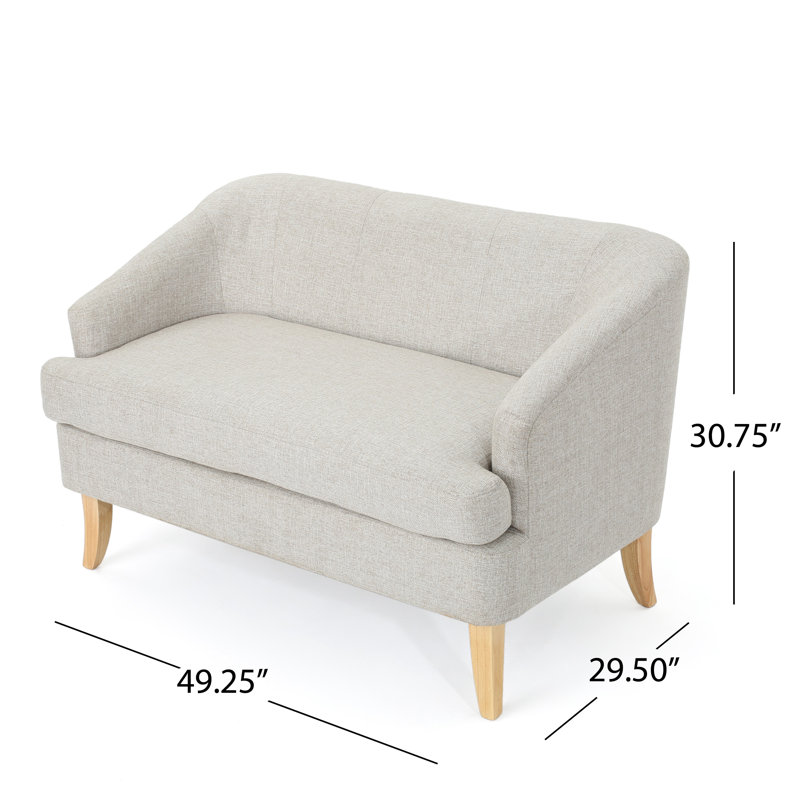 Causeuse Roomfitter, petit canapé rembourré moderne pour le salon ou le vestibule, beige