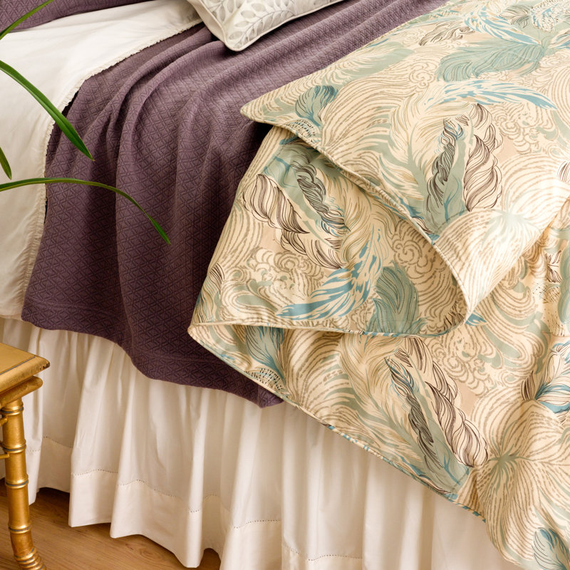 Ivory Cotton Twin Bed Skirt with Split Corners
