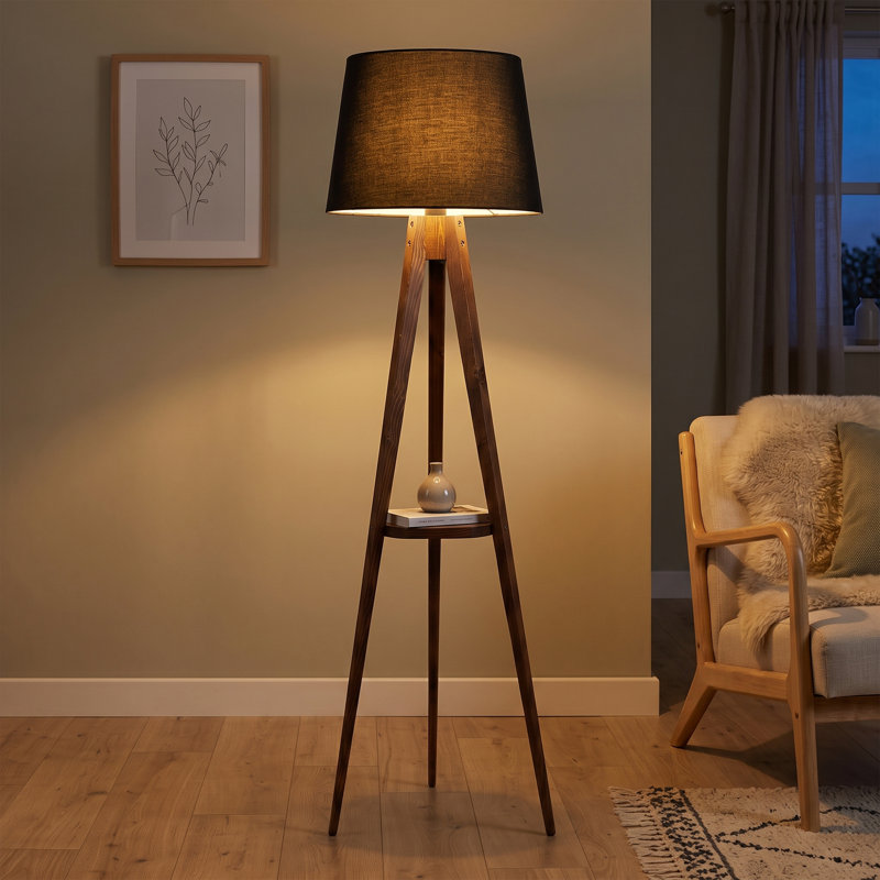 Lampe sur pied abat-jour cylindrique Eclipse