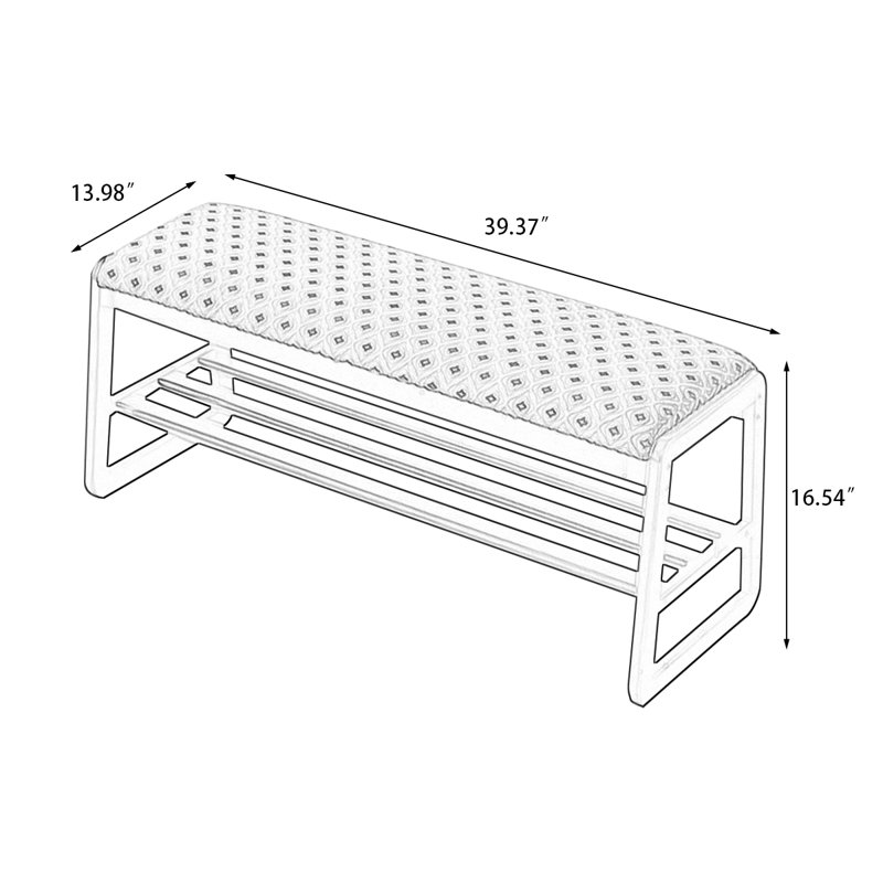 Banc de rangement rembourré pour chaussures