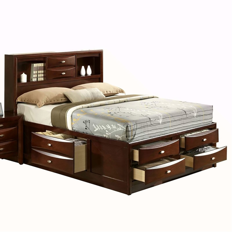 LIT KING LUCILLE MERLOT, Walnut, 55.91" H x 78.62" W x 92.79" D