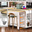 Îlot de cuisine extensible avec comptoir 47,2 X 19,7, plateau en bois d'hévéa, tiroirs de rangement, panneau décoratif-1571596571