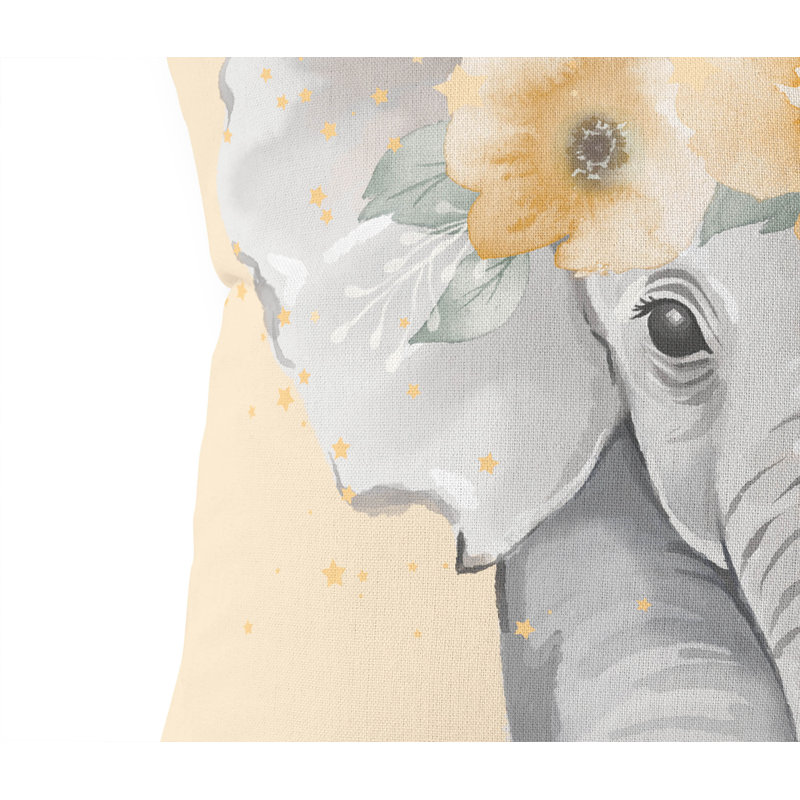 Coussin Elephant, H 18 po x l 18 po