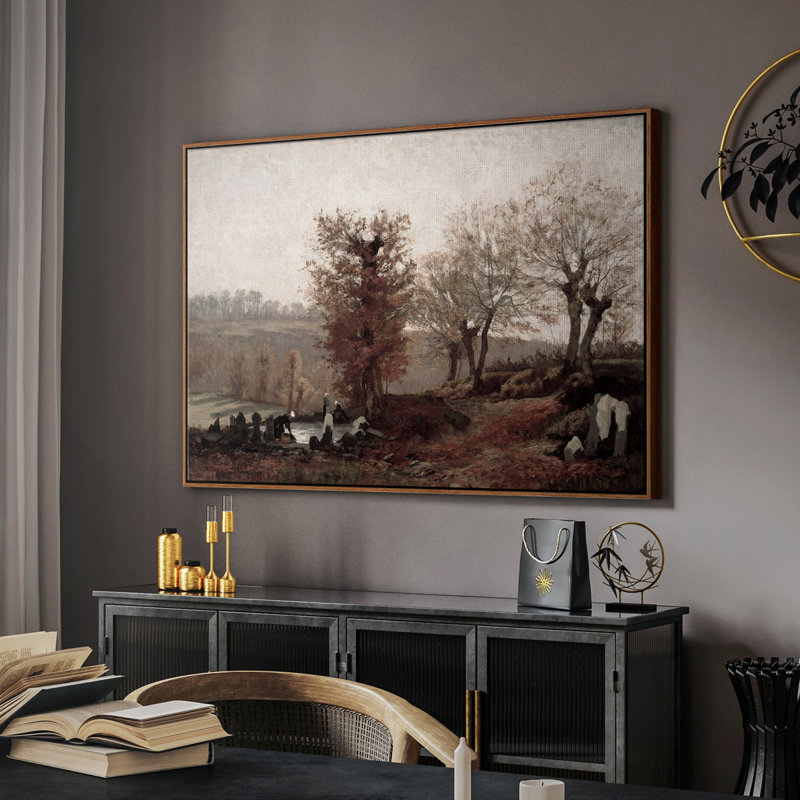 "Vintage Landscape-CCVVII" sur toile, Noyer, H 17 po x l 25 po