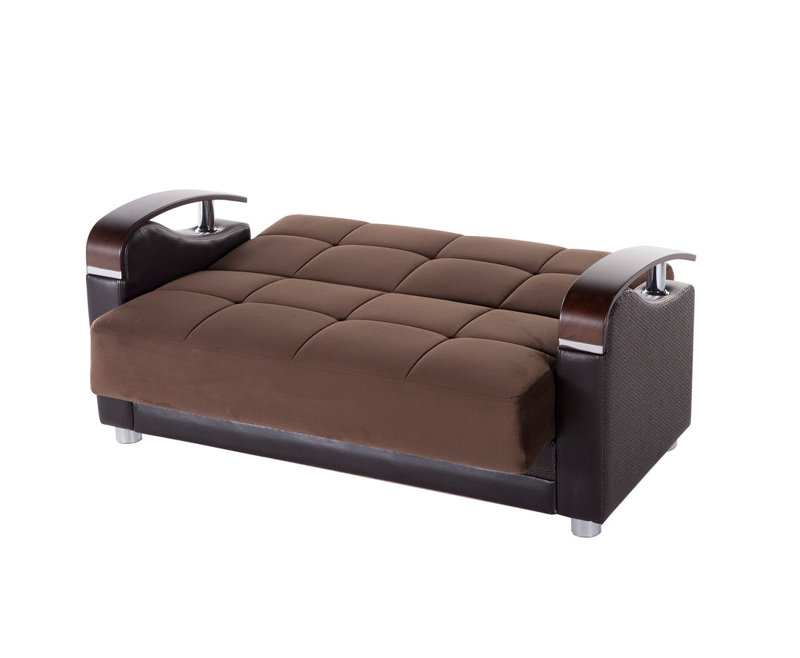 Causeuse kevian 61,4 po, Polyester à 100 % de couleur brune