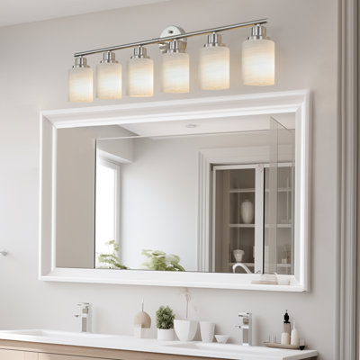 Applique murale de salle de bain moderne avec verre givré et intensité variable