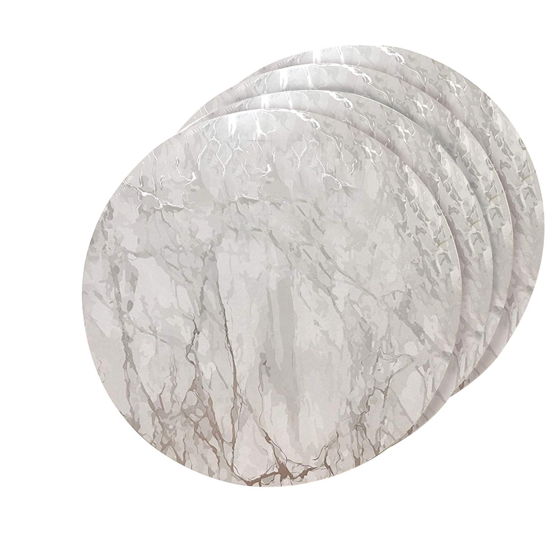 Orvis Placemats Dining Table Mat Table Decor Washable Non Slip Marble Round 15 X 15 (Set of 4) Everly Quinn 