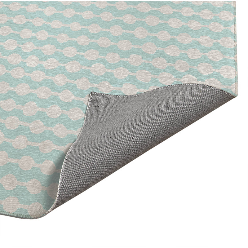 Dot Tied Lightweight Non-Slip Kitchen Mat, Light Blue, Rectangle 2' x 3'