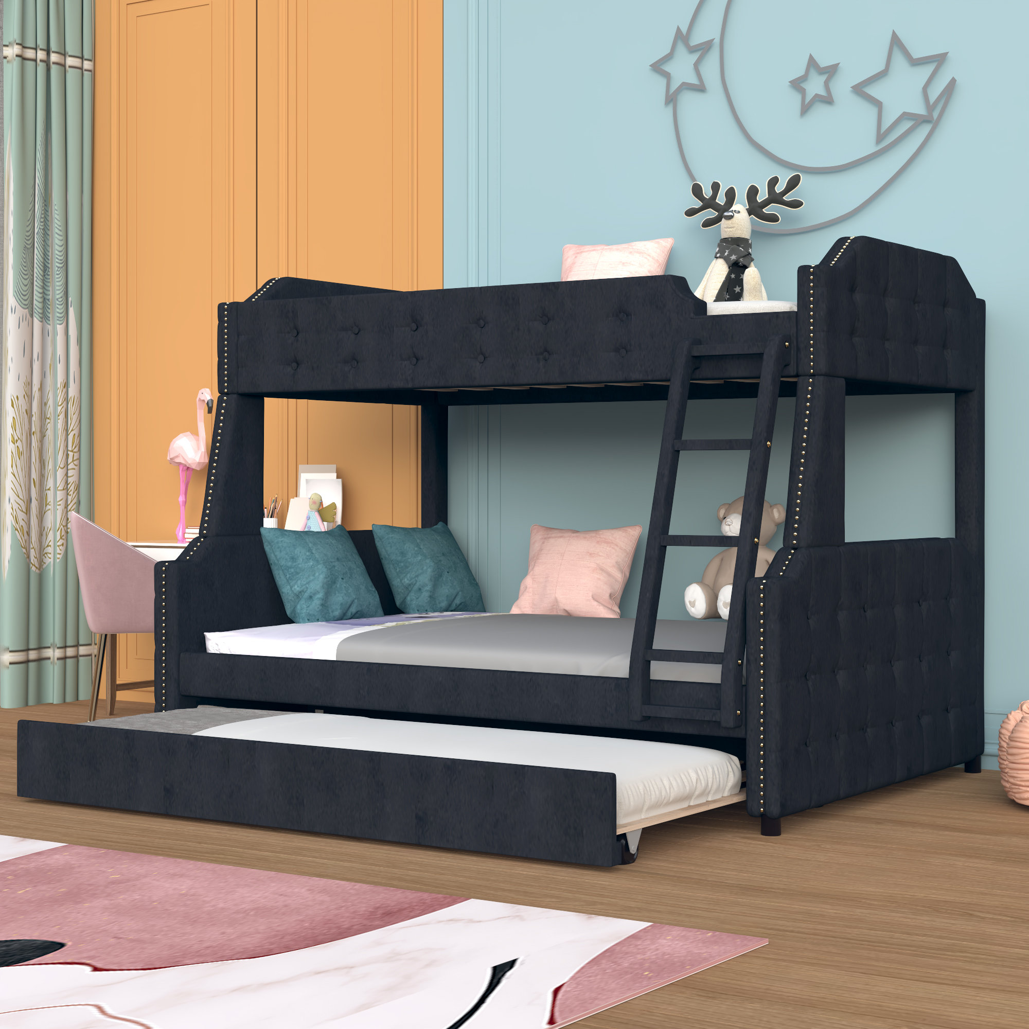 Harriet Bee Lits superposés en L simple au-dessus d'un lit double Elys par  Harriet Bee et Commentaires - Wayfair Canada