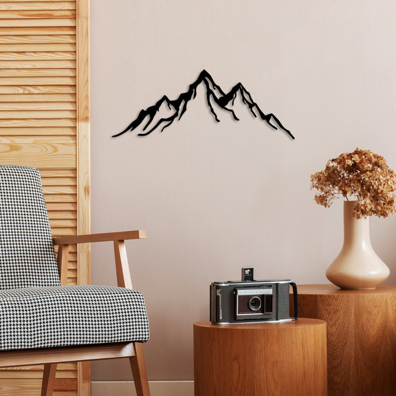 Stylish Black Metal Wall Art Decor, 20.5 x 7.9 inches | 100% Metal Construction, Thickness: 0.06 inches | Easy Wall Mount with Built-In Hanger | Perfect for Modern Home or Office Decoration