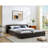 Queen Upholstered Bed Frame With Headboard, Thick Chenille Fabric & Solid Frame, Beige-83166441