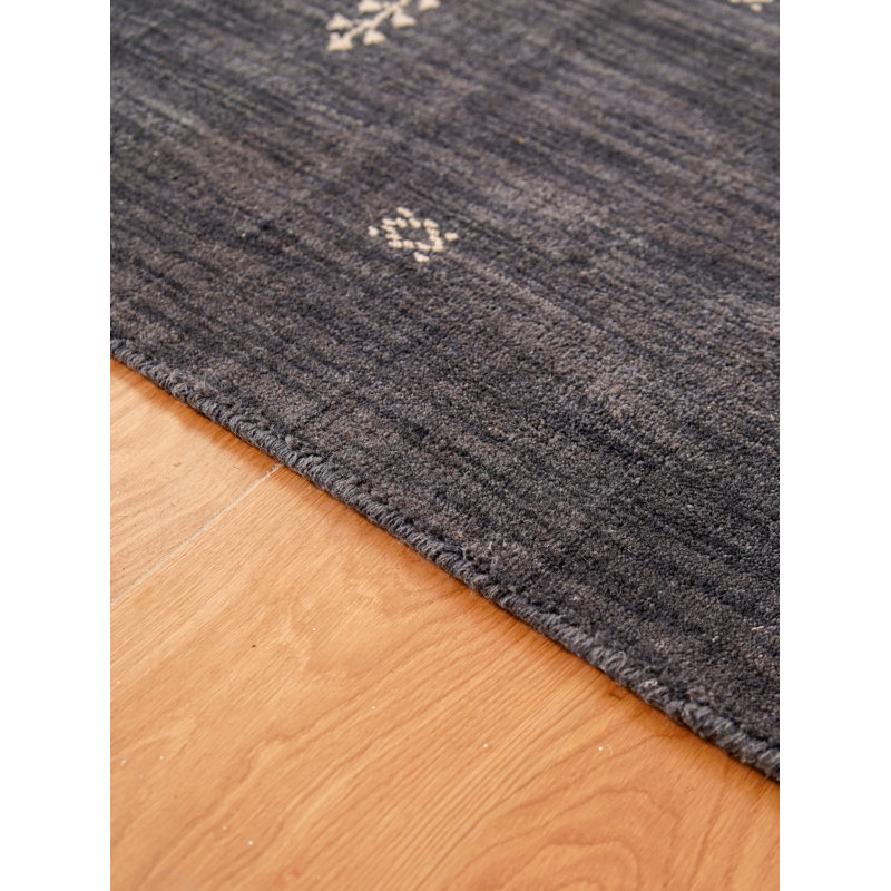 Tapis rectangulaires en laine tissée à la main Anley, Rectangle de 5 pi x 8 pi
