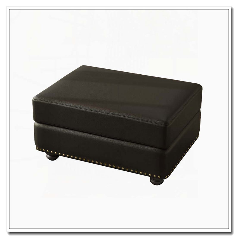 Repose-pieds en similicuir, Noir