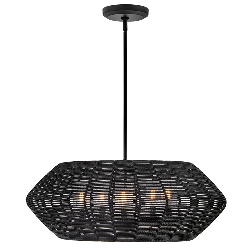 Lustre d'extérieur 5 lumières Luca, Noir, noir, noir, noir