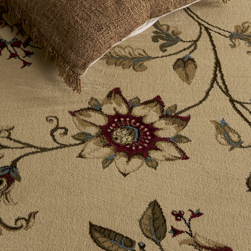 Tapis performance à motif floral Carolane, Rectangle 10 pi 6 po x 14 pi