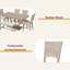 Ensemble de 6 tables de salle à manger en bois 6 pièces avec banc long et 4 chaises-841753864-841753862