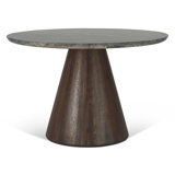 Caldera 48" Round Dining With Lava Marble And Dark Oak Base