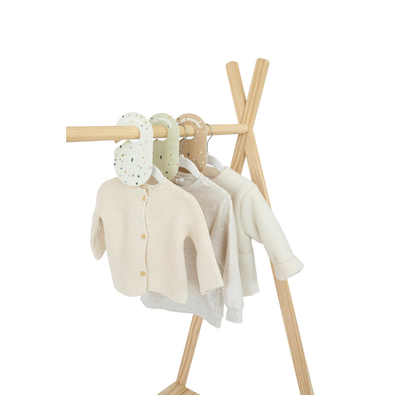 Cream Velvet Baby Hangers with Terrazzo Print Dividers