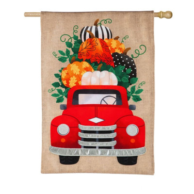 Drapeau de maison à 2 côtés 35 x 21 en toile jute