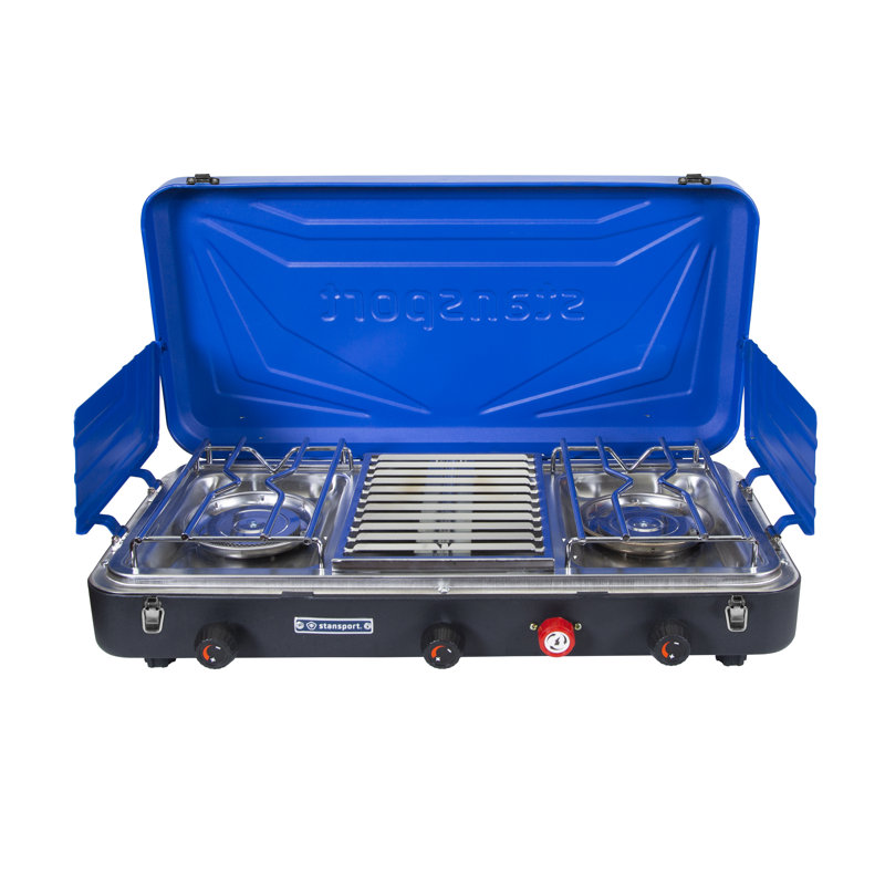 Stainless Steel 3-Burner Portable Gas Camping Stove